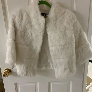 White fur coat